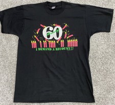 Vtg Birthday T Shirt 60 Novelty Humor Screen Stars Single Stitch Made In USA 80s