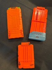 Lot of 3 NERF Ammo Magazine Clip Cartridge Orange