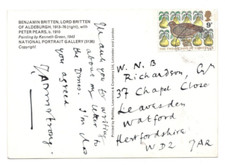 Thomas Armstrong Signed Postcard 1980s / Autographed Composer