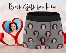 Custom Underwear With Face, Personalized Boxer, Anniversary Gift For Boyfriend,