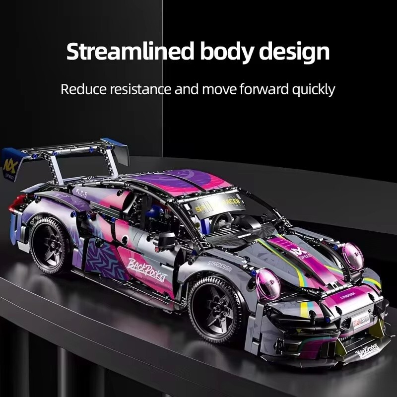 Porsche RSR voiture de course à construire avec moteur factice et suspensions 1611pcs