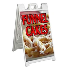 FUNNEL CAKES Signicade 24x36 AFrame Plastic Sidewalk Sign CARNIVAL FAIR FOOD