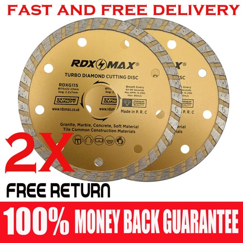 2 x 115mm Diamond Cutting Discs 4.5 