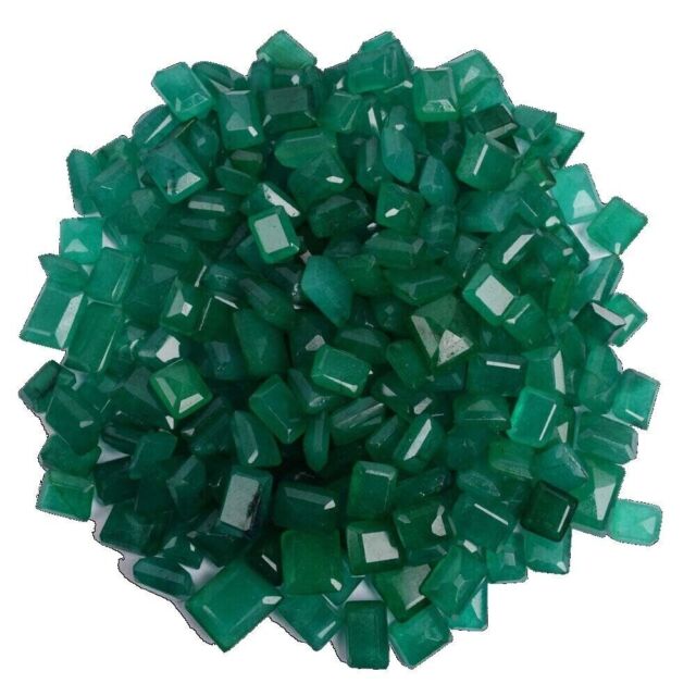 Certified Top Colombian Natural Green Emerald Mix Faceted Cut Loose Gemstone Lot