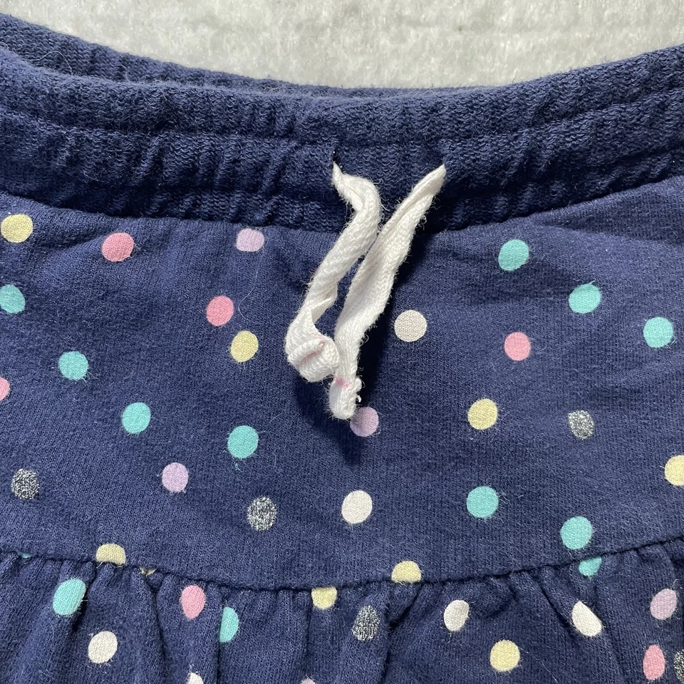 Jumping Beans Girls Navy Polka Dot Layered Ruffle Skirt Elastic Waist Sz 6 - Image 3 of 4