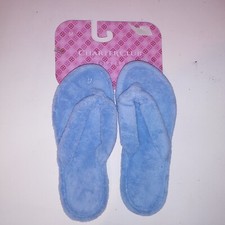 Charter Club Slippers Womens Medium Light Blue Thong New