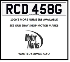 RCD 458G RCD RC RD FERRARI NUMBER 1968 CHEAP BARGAIN NUMBER PLATES RCD 458G RCD
