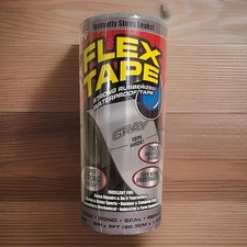 FLEX TAPE RUBBERIZED WATERPROOF TAPE 8 in x 5 ft GRAY NEW 100% REAL FREE S/H