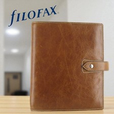 FILOFAX Malden A5 Compact Planner Ocher Buffalo Leather New