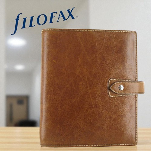 FILOFAX Malden A5 Compact Planner Ocher Buffalo Leather New