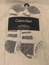 NWT Calvin Klein No Show Socks 6-Pair Men's Cushion White Gray Size 7-12