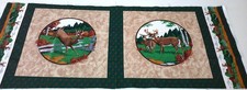 Vintage Cranston Print Deer Doe 2 Pillow Pane...