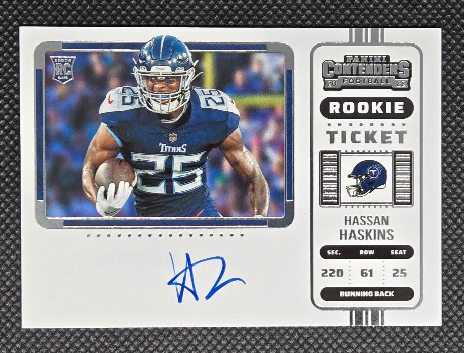 2022 Panini Contenders Football Rookie Ticket Hassan Haskins Auto Variation #119