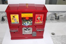 Vintage 1950's 2 cent Oak Premiere Baseball Trading Card & Gum ball Vendor