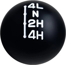Transfer Case Shift Knob Aluminum Np205 716-20 Black Wengraved Inlay White