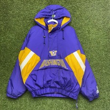 Vintage Washington Huskies Starter Jacket Mens Large Puffy Hooded UW-University