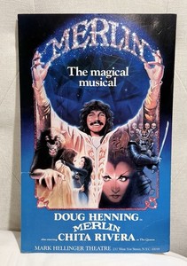 Vintage Merlin 22 x 14” Poster Featuring  Doug Henning Broadway Musical