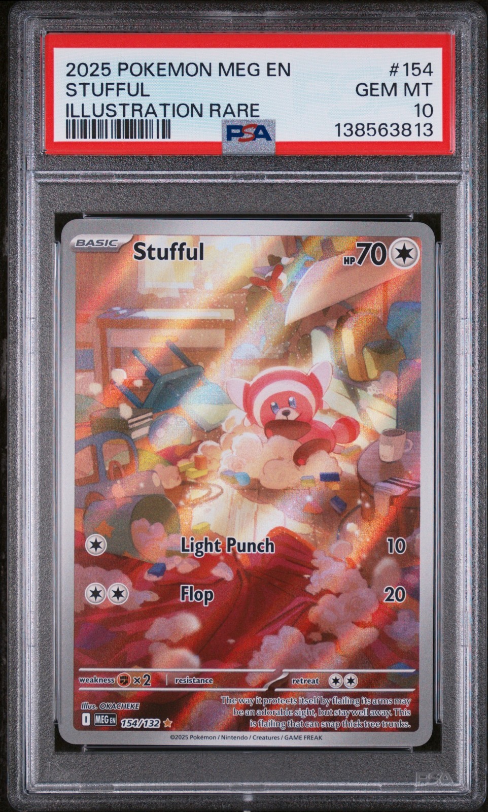 2025 POKEMON MEG EN-MEGA EVOLUTION ILLUSTRATION RARE #154 STUFFUL PSA 10