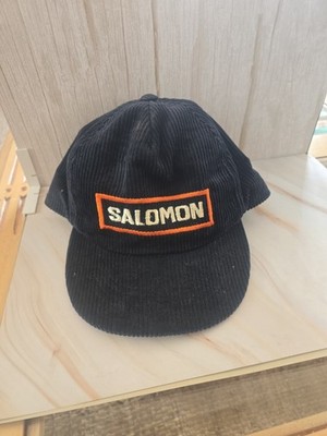 Vtg Salomon Corduroy Navy Blue Vtg Snap Back Baseball Cap