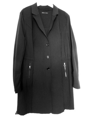 ausgefallener MARC CAIN Polyamid Stretch Mantel Gr. N4 / L / 42-44 schwarz