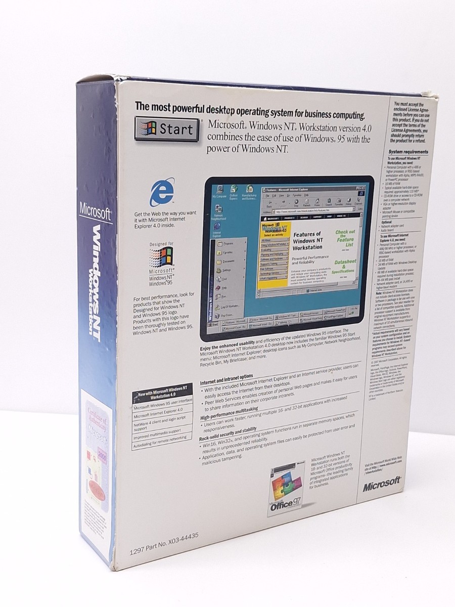 Microsoft Windows NT Workstation 4.0 CD Full Version - Complete CD
