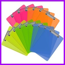 Clipboards, 15 Pack Upgrade Plastic Clipboards Low Profile Clip Standard A4 L...