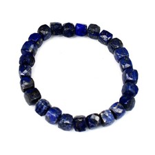 Amazing Cut Blue Lapis Lazuli 136.00 Cts Beaded Stretchable Bracelet VK 56 AZ4