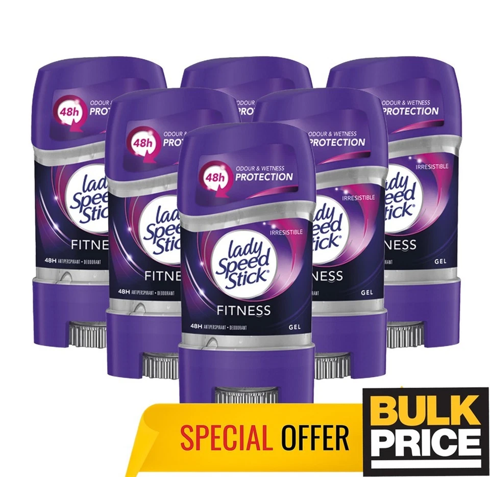 Lady Speed Stick Fitness Gel Desodorante 48H Protección contra Olores de Sudor 65 g Paquete de 6 Foto 3 de 4