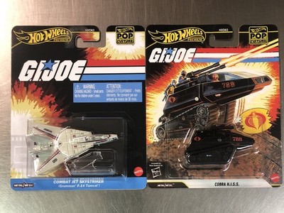 HOT WHEELS HASBRO POP CULTURE GI JOE COBRA H.I.S.S. & JET SKYSTRIKER LOT OF 2