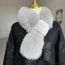 100 Real Fox Fur Scarf /brown Fur Neck Wrap/women Cape/shawl 85 13cm Collar