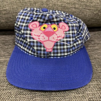 RARE 1993 Pink Panther Blockhead American Needle Vintage Snapback Cap Blue Plaid