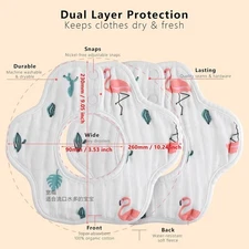 8-Pack Organic Cotton Baby Bibs, 360° Rotate & Adjustable for Drooling/Teething