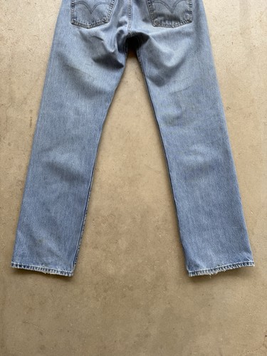 Vtg Levis 501 Blue Denim Jeans W 34 - 35 L 34 Button Fly Red Tab Y2k Grunge 2005 - Picture 11 of 23