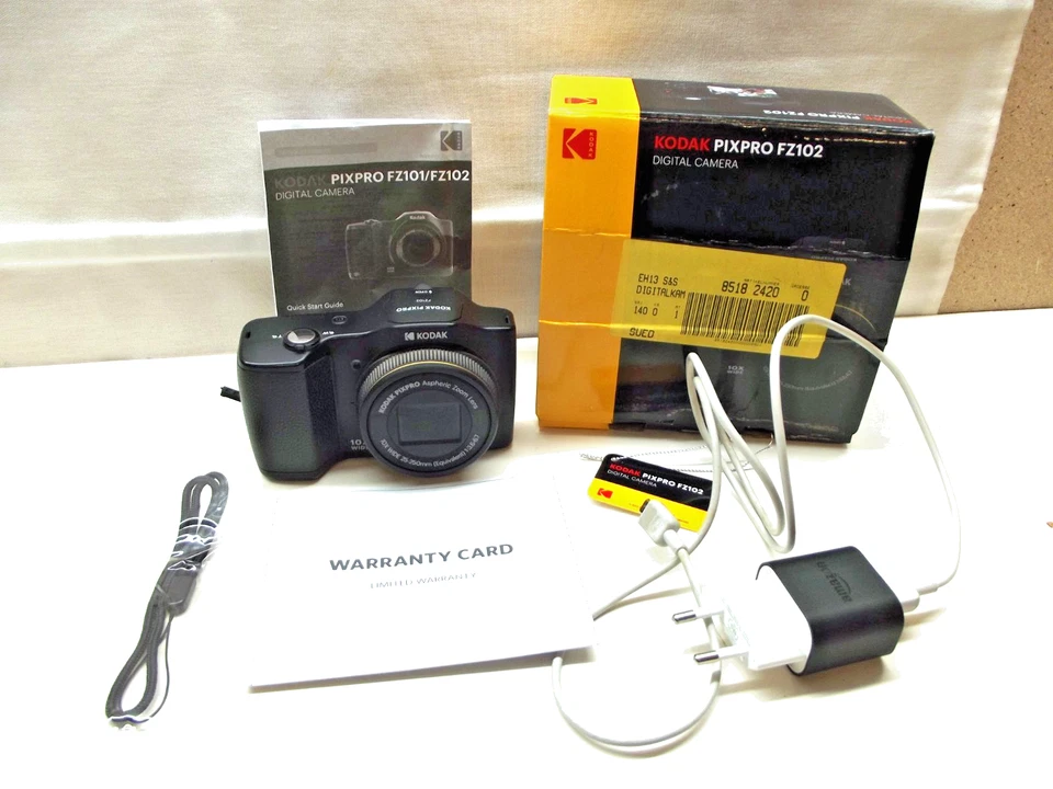 ORIGINAL Kodak Pixpro FZ102 16Mp Digital Camera - Black - Tested & Working - Bild 1 von 4