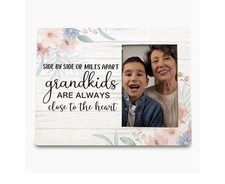 Floral Grandkids Picture Frame For 4  X 6  Photo For Grandma Grandpa