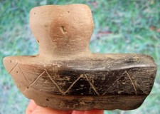 Super Fine Engraved Arkansas Canoe Effigy Pipe with COA Arrowheads Artifacts