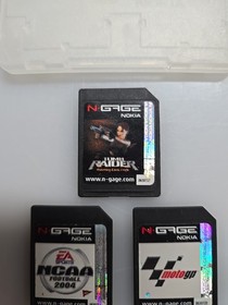 Nokia N-Gage Game Lot * 3 Carts * Travel Case * Tomb Raider * NCAA * Moto GP