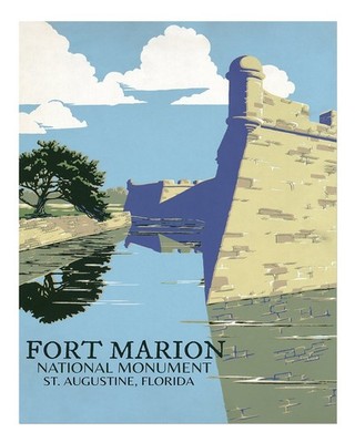 Vintage Fort Marion Poster Wandbild - St. Augustine Landmark