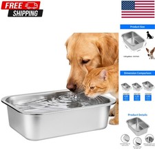 Stainless Steel Dog Bowl 1.25 Gallons - Large Metal Pet Food and Water Bowl, ...
