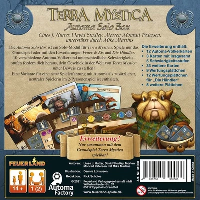 FEUERLAND Terra Mystica - Automa Solo Box