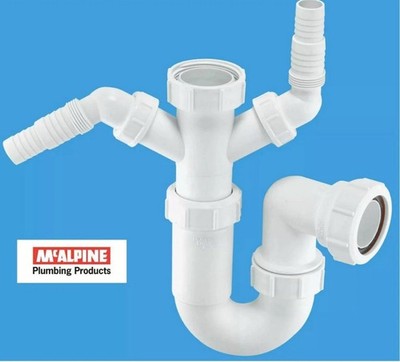 Mcalpine Spülbeckenfalle mit Geschirrspüler- & Waschmaschinenanschlüssen 40 mm - WM11