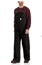 Carhartt Men's Insulated Bib Overalls - Black Size 44x30 RN 14806