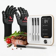 Inkbird Truly Wireless Meat Thermometer 4-Probe BBQ Oven Mitts Grilling Gloves