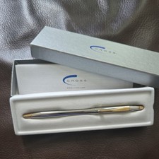 Cross Classic Century Ballpoint Pen in Medalist Chrome with Gold Trim - NEW