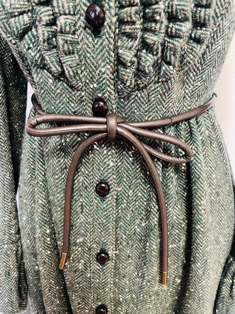 Burberry   Blue Label Tweed Dress Coat (Collar Rabbit Fur) thumbnail 6