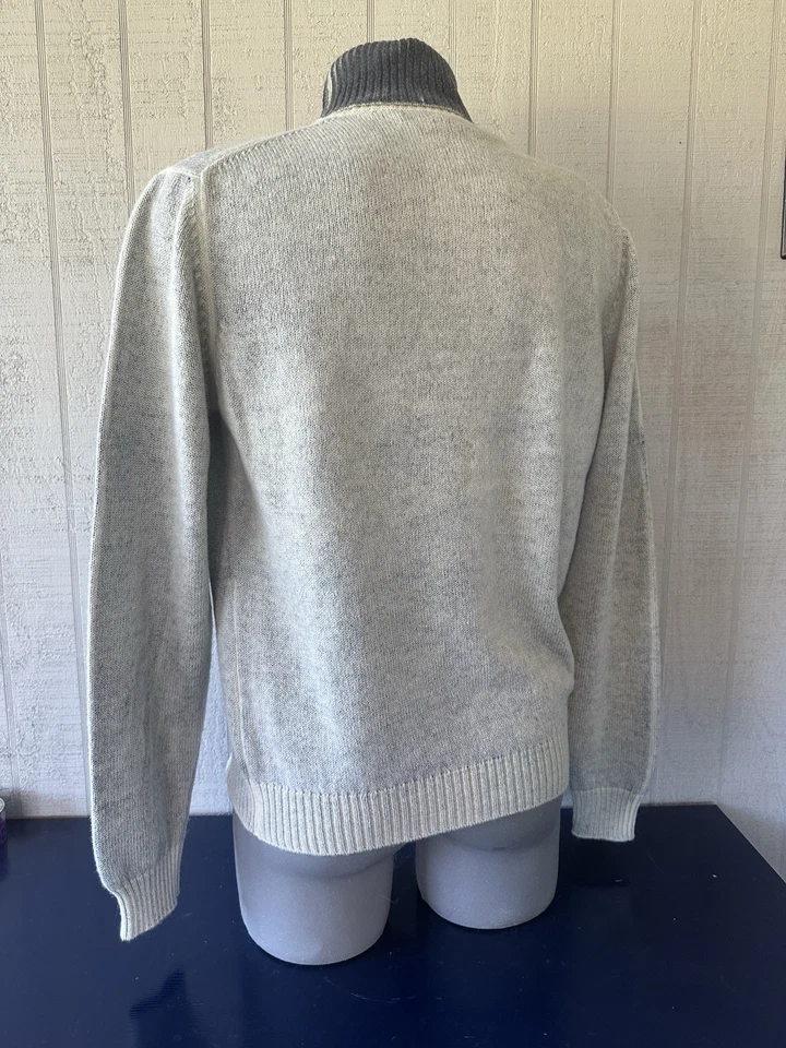 Suéter SISLEY Mezcla Lana Logo Cuello Alto Unisex Talla L Italia Gris Foto 4 de 4