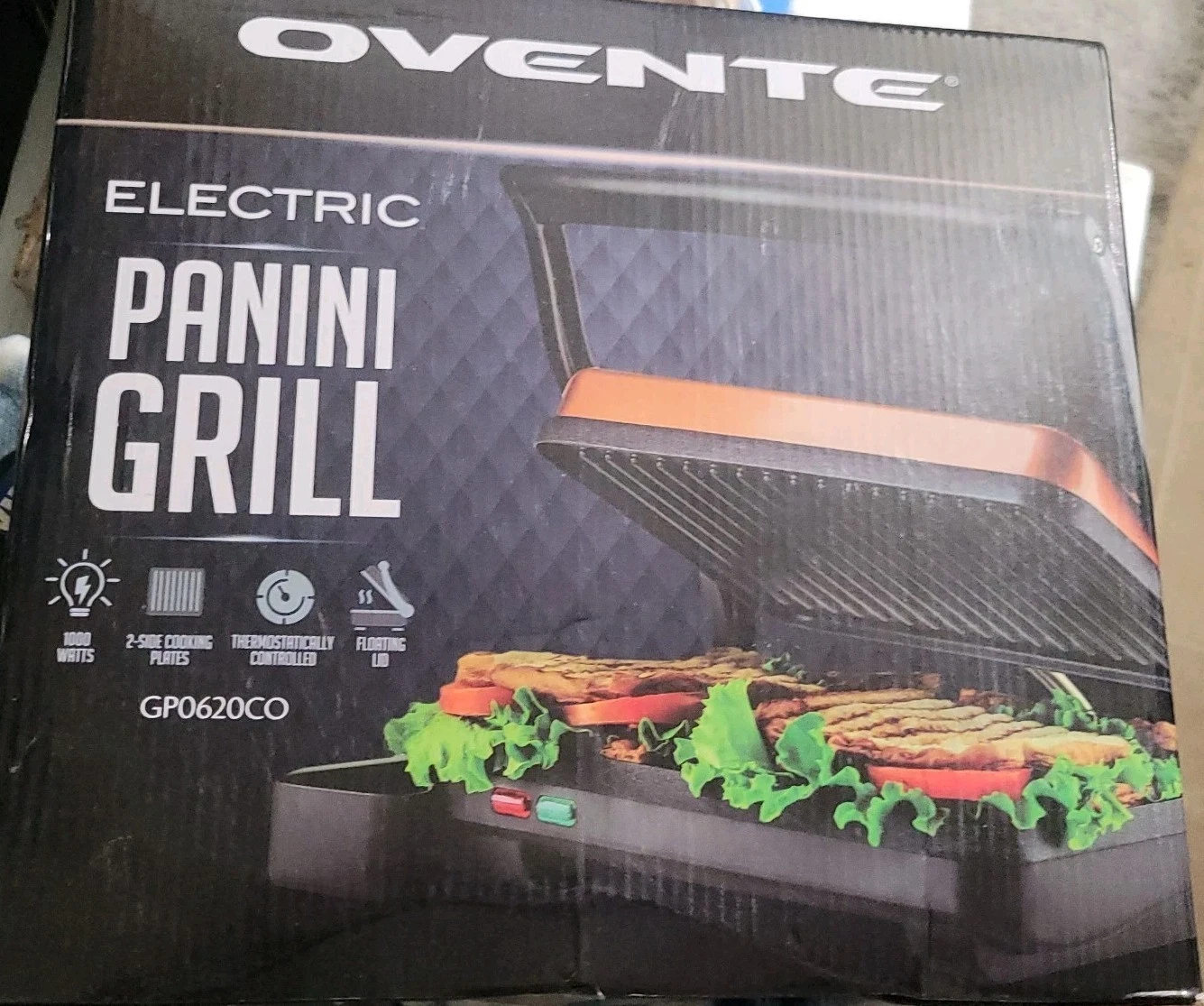 Panini Press Grill Stainless Steel 4.7” High Electric New In Box