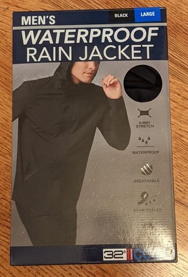32 Degree Men water proof breathable 4 way stretch RAIN JACKET Large *Brand new*