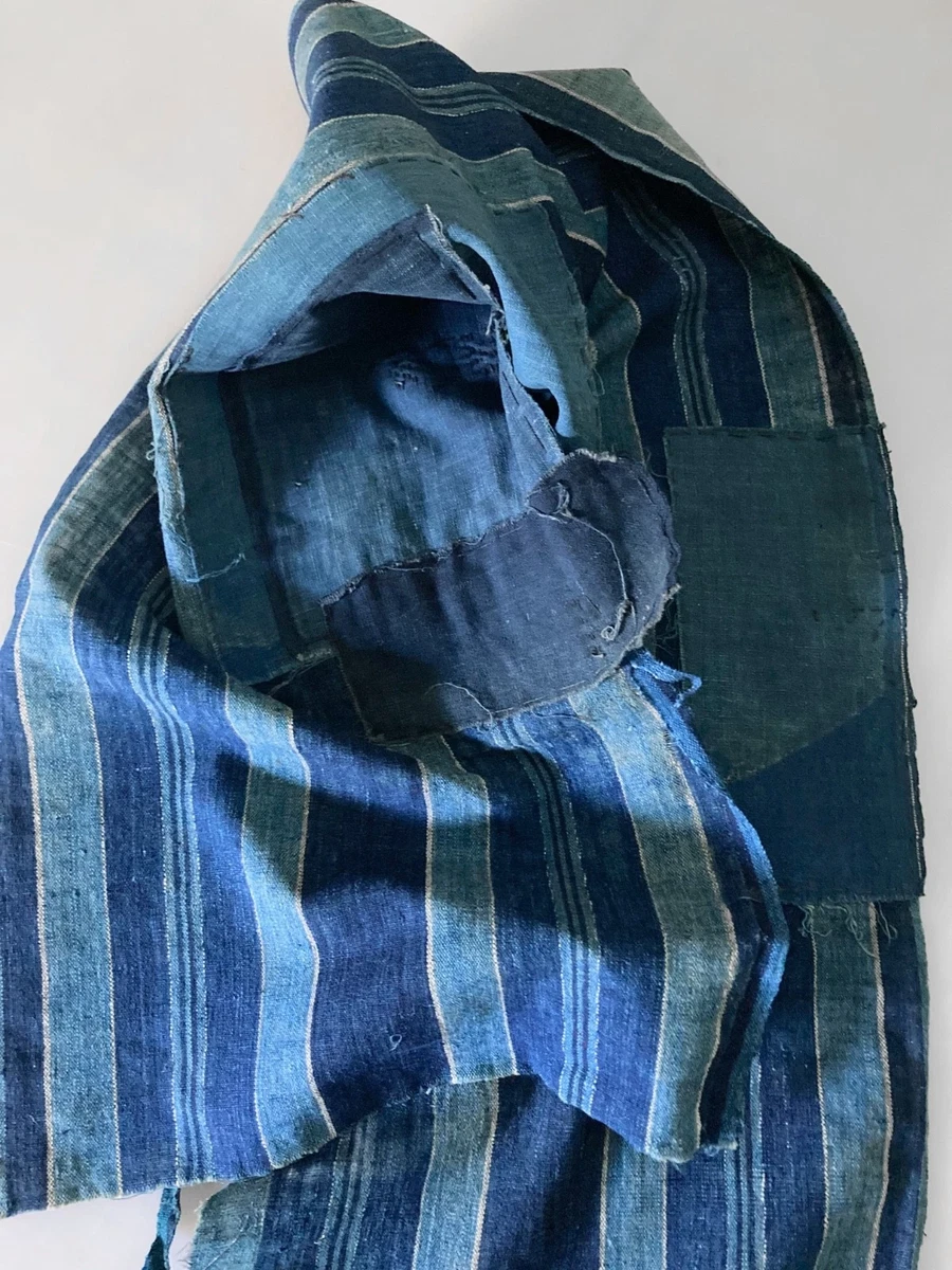 Vintage Japanese Indigo Boro Textile 59x13 • NUMEROUS Fabulous