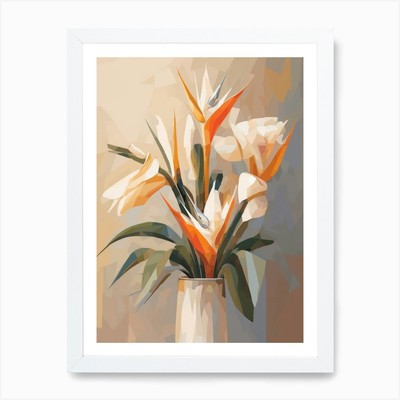 Paradiesvogel Blumenstillleben gerahmtes Wandbild Poster Leinwanddruck Bild